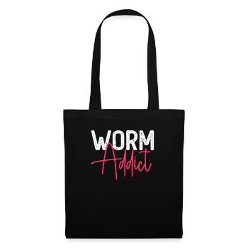 Kompost Würmer Geschenk - Stoffbeutel - Schwarz - Vorne
