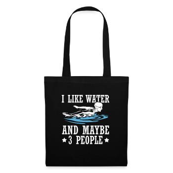 Schimmer Schwimmen J’aime l’eau et peut-être 3 personnes - Sac en tissu - noir - Devant