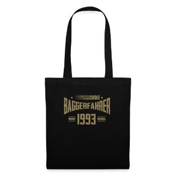 Geschenke zum 50. Geburtstag Baggerfahrer Baggern - Stoffbeutel - Schwarz - Vorne