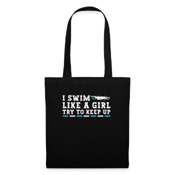 Schimmer Schwimmen Je nage comme une fille J’essaie de garder - Sac en tissu - noir - Devant
