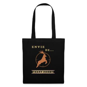 Chasse – Envie de fast food cerf - par OBV - Sac en tissu - noir - Devant