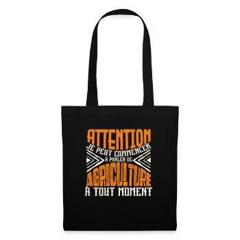 Avertissement, Agriculture à tout moment. - Sac en tissu - noir - Devant