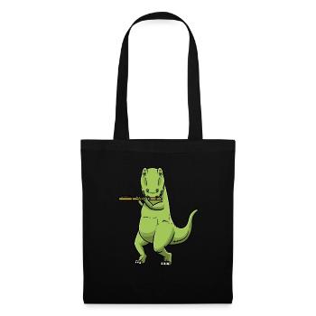 T-Rex Dinosaur Flute Orchestre Musicien - Sac en tissu - noir - Devant