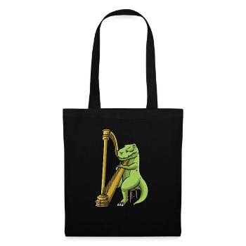 Dinosaurier Harfe Instrument Orchester - Stoffbeutel - Schwarz - Vorne