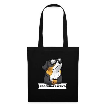 Bouvier Bernois, chien de montagne bernois têtu - Sac en tissu - noir - Devant