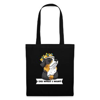 Bouvier Bernois, chien de montagne bernois têtu - Sac en tissu - noir - Devant