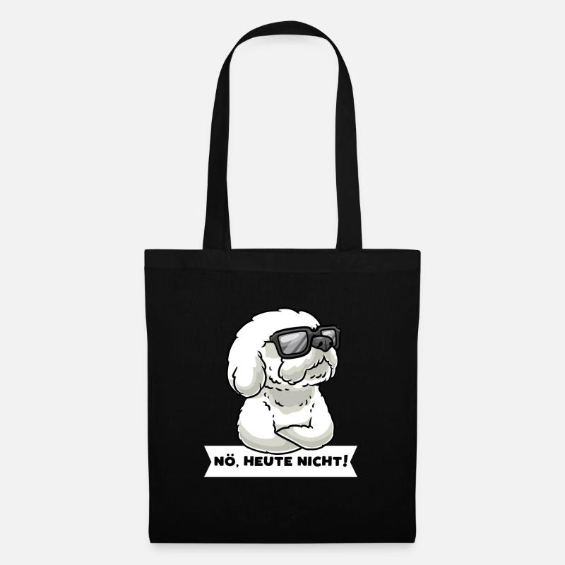 Stur Bichon Frisé Hund Gelockter Bichon - Stoffbeutel - Schwarz