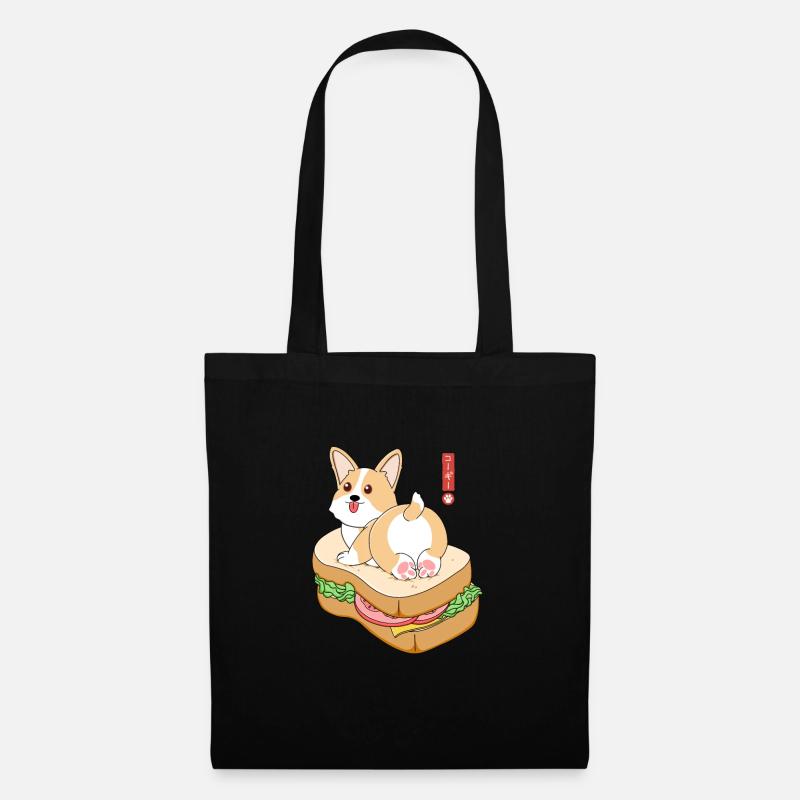 Corgi Sandwich - Tote Bag - black