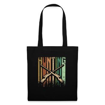Chasseur de chasse vintage rétro - Sac en tissu - noir - Devant