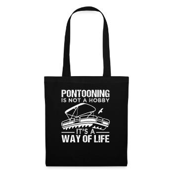 Pontonboot Kapitän Bootfahren See Pontoon - Stoffbeutel - Schwarz - Vorne