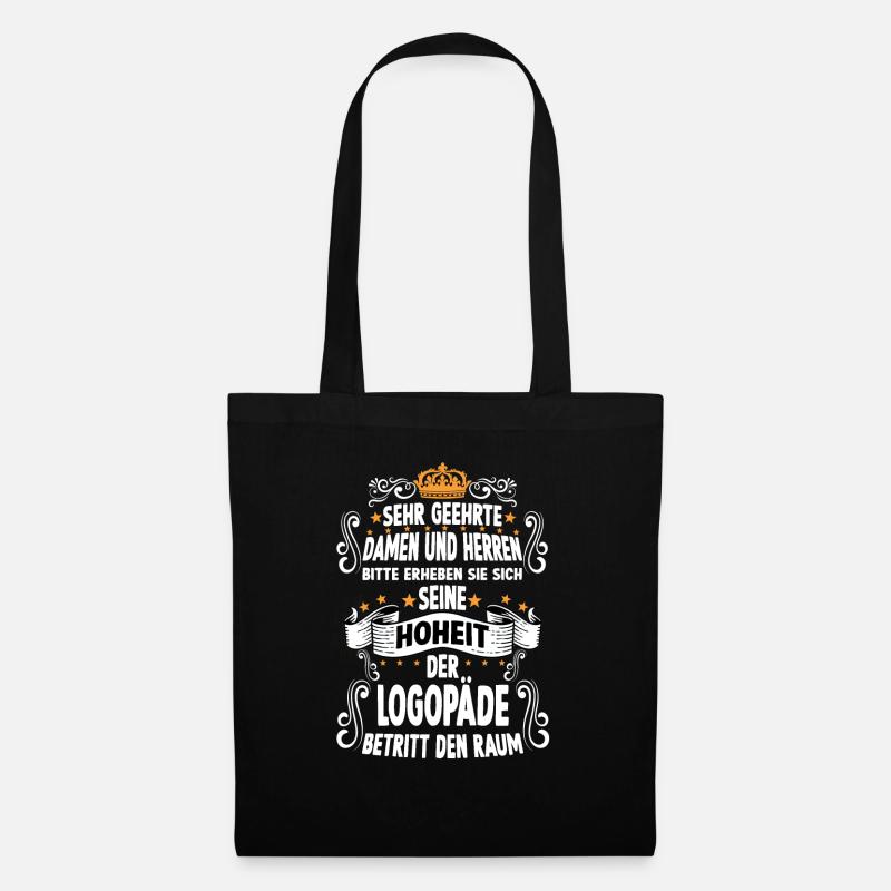 Logopäde T witziges Spruch Motiv Logopäde - Stoffbeutel - Schwarz
