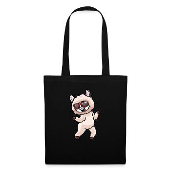 Alpaga dansant avec des lunettes de soleil danseur de danse - Sac en tissu - noir - Devant