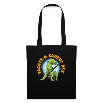 Fagott-O-Saurus Rex Fagott-Spieler Dinosaurier - Stoffbeutel - Schwarz - Vorne
