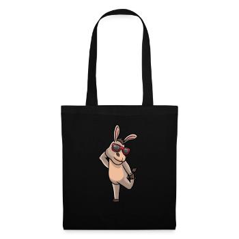 Esel Tanzt Mit Sonnenbrille Tanztänzerin - Stoffbeutel - Schwarz - Vorne