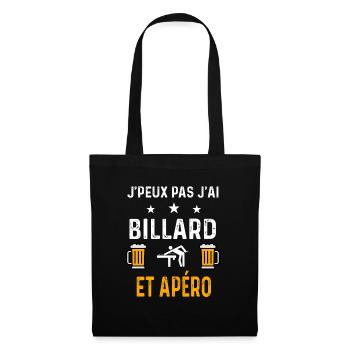 je peux pas j'ai billard et apéro billard - Sac en tissu - noir - Devant