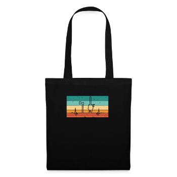Bûcheron bûcheron vintage Heartbeat Broyeur forestier - Sac en tissu - noir - Devant