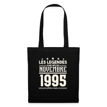 Les légendes sont nés en novembre 1995. - Sac en tissu - noir - Devant