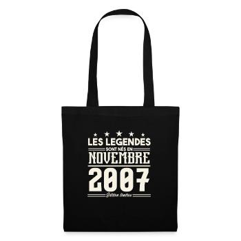 Les légendes sont nés en novembre 2007. - Sac en tissu - noir - Devant