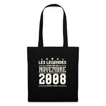 Les légendes sont nés en novembre 2008. - Sac en tissu - noir - Devant