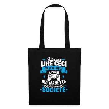 J’ai été obligé de poser ma manette de jeu - Sac en tissu - noir - Devant