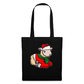 Sheep with Christmas Sweater - Tote Bag - black - Front