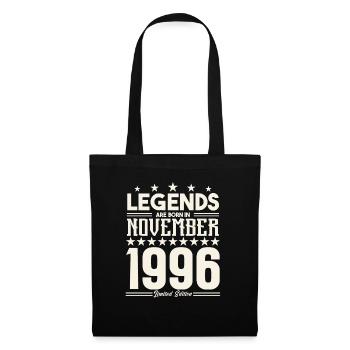 Legenden werden im November 1996 geboren.Geschenkjubiläum - Stoffbeutel - Schwarz - Vorne