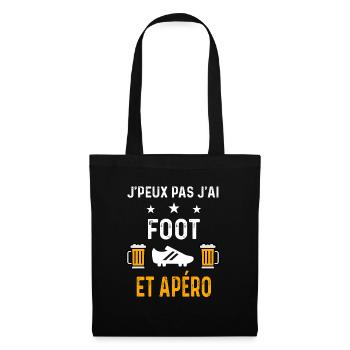 je peux pas j'ai foot crampons et apéro football - Sac en tissu - noir - Devant