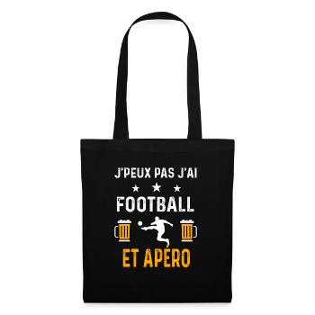 je peux pas j'ai football sport et apéro football - Sac en tissu - noir - Devant