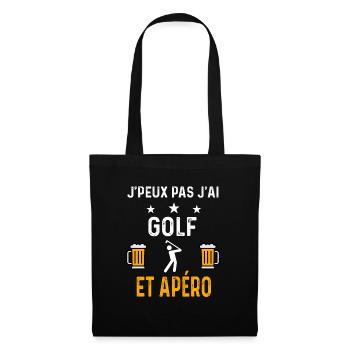 je peux pas j'ai golf swing et apéro golf - Sac en tissu - noir - Devant