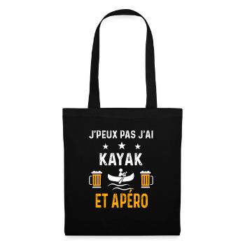 je peux pas j'ai kayak et apéro kayak - Sac en tissu - noir - Devant