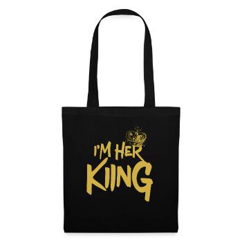 Je suis son roi petit ami couple Saint-Valentin - Sac en tissu - noir - Devant