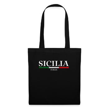 Sicile drapeau Sicile Palerme Italie - Sac en tissu - noir - Devant