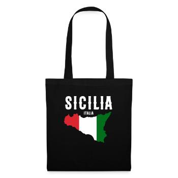 Sicily flag Sicily Palermo Italy - Tote Bag - black - Front