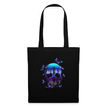 Libellule crâne - Sac en tissu - noir - Devant