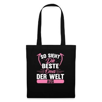 So Sieht Die Beste Oma Der Welt Aus - Stoffbeutel - Schwarz - Vorne