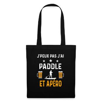 je peux pas j'ai paddle homme et apéro paddle - Sac en tissu - noir - Devant