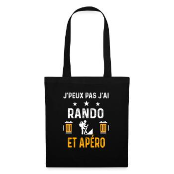 je peux pas j'ai rando nature et apéro rando - Sac en tissu - noir - Devant