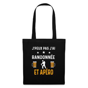 je peux pas j'ai randonnée et apéro randonnée - Sac en tissu - noir - Devant