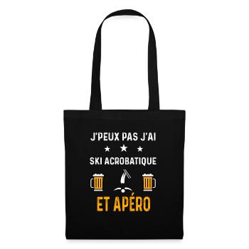 je peux pas j'ai ski acrobatique et apéro ski - Sac en tissu - noir - Devant
