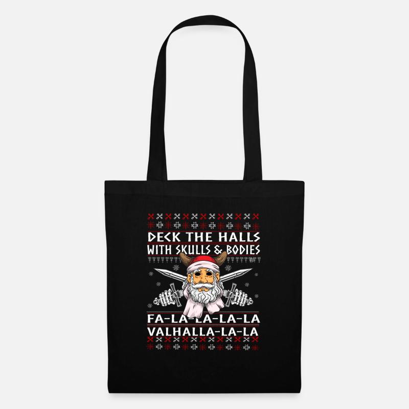 Fun Wikinger hässlicher Weihnachtspullover - Stoffbeutel - Schwarz