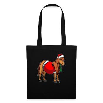 Poney chapeau de Noël - Sac en tissu - noir - Devant