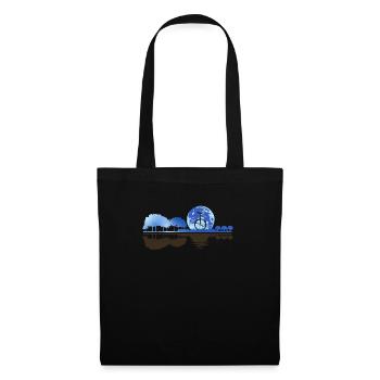 Guitar Nature Moon Unicycle Guitarist Unicyclist - Tote Bag - black - Front