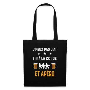 je peux pas j'ai tir à la corde et apéro corde - Sac en tissu - noir - Devant