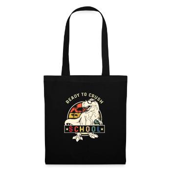 Prêt à écraser les dinosaures de l’école - Sac en tissu - noir - Devant