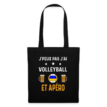 je peux pas j'ai volleyball et apéro volleyball - Sac en tissu - noir - Devant