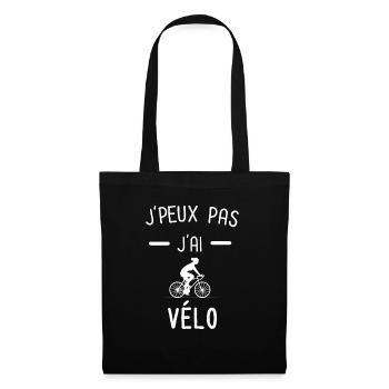 je peux pas j'ai vélo cyclisme femme - Sac en tissu - noir - Devant