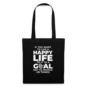 Goal Life Quotes Happy Positive Message - Tote Bag - black - Front