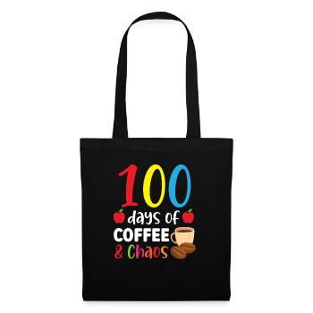 100 Days Of Coffee And Chaos 100 Days Of School - Tote Bag - black - Front