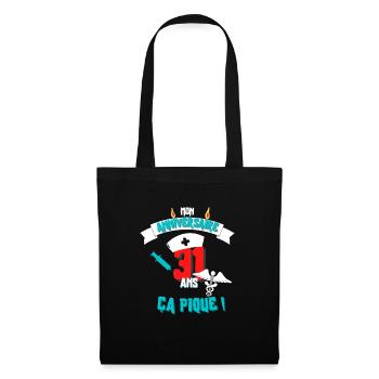 Cadeau femme infirmière anniversaire 31 ans - Sac en tissu - noir - Devant