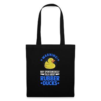 Warning Squeaky Duck Bathing Duck Rubber Duck - Tote Bag - black - Front